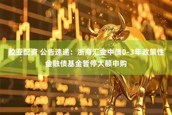 盈亚配资 公告速递：浙商汇金中债0-3年政策性金融债基金暂停大额申购