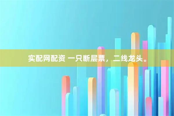 实配网配资 一只断层票，二线龙头。